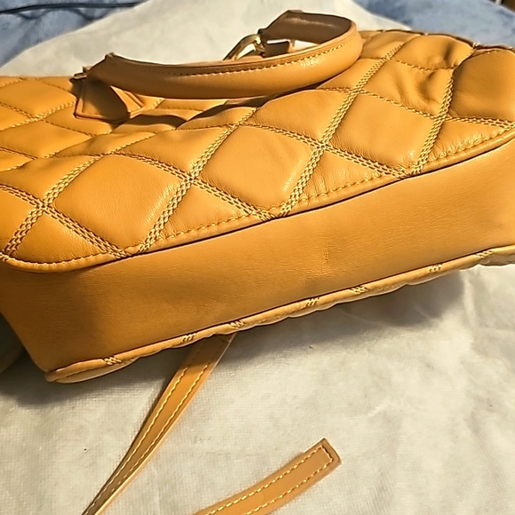 Steve Madden SM Logo Plaque Satchel, Taupe, Handles, Zip Closure - Picture 11 of 11